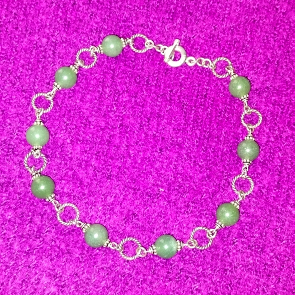 Vintage silpada necklane Jade and  Sterling Silver 925 natural Stone . Nice